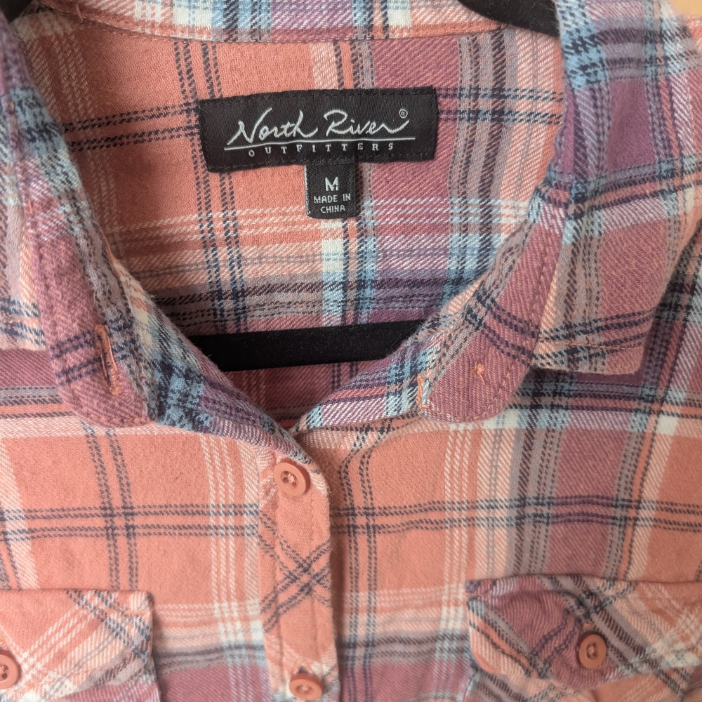 Nicole Byer Women's Plaid Button Down Shirt - Pink and Blue - Picture 2 of 8